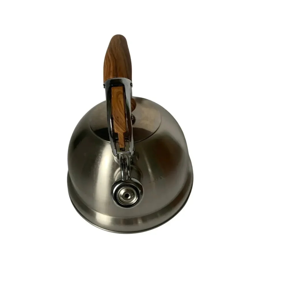 MasterClass Premium 2.6 QT Stainless Whistling Kettle w/ Wood Handle